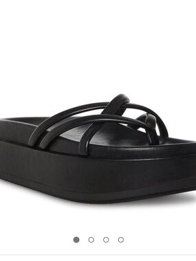 Steve Madden Girl Womens Fowler Black Platform Strappy Slip On Sandals, Size 9